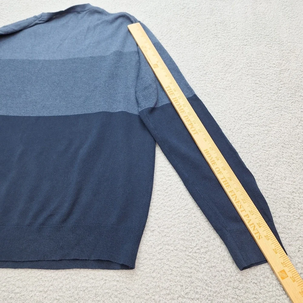 Banana Republic Sweater Mens Large Blue Silk Cotton Cashmere‎ Herringbone